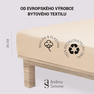 Jersey Lycra prostěradlo Andrea Simone boxspring - Kávová (Pink Tint 12-1204)