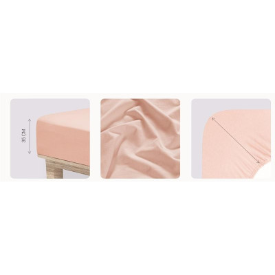 Jersey Lycra prostěradlo Andrea Simone boxspring - Pudrová (Pale Dogwood 13-1404)
