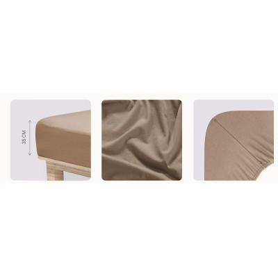 Jersey Lycra prostěradlo Andrea Simone boxspring - Taupe Gray (17-0808)