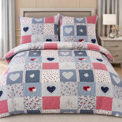 Krepové povlečení - Patchwork Love